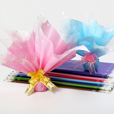 花中情蝶彩雾面防水塑料纸diy