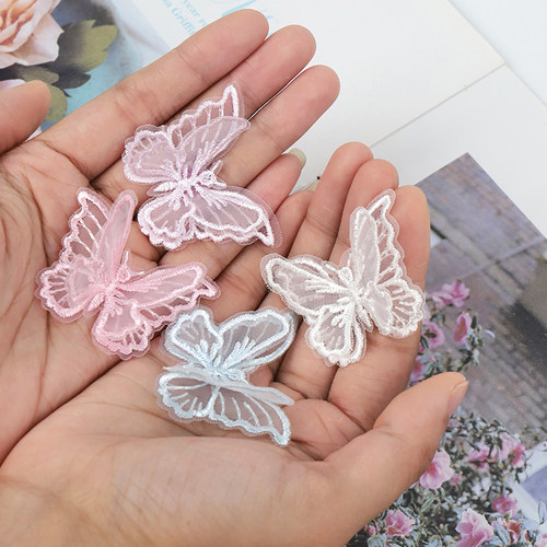 花中情刺绣蝴蝶蕾丝花艺花束装饰