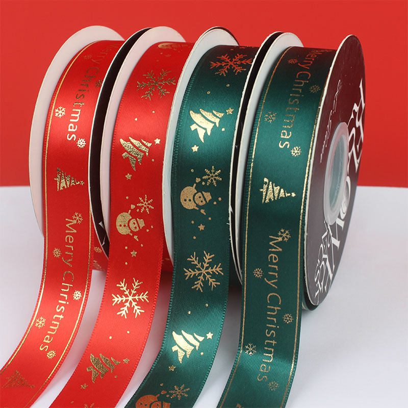 花中情 圣诞节烫金丝带蝴蝶结绑带花束礼品包装手工diy材料扎带