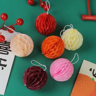 花中情 蜂窝球灯笼小挂件新年年宵花鲜花花束福桶装饰diy花艺材料