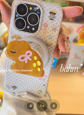 甜！小乖乖！香草白色波点  香蕉树研究所 原创ins风磁吸圆润边手机壳  适用于苹果16promax 16 1514pro17pro