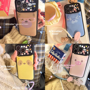 捏捏小脸儿*绵绵好舒服!香蕉树研究所原创设计 可爱ins风秋冬布面皮革手机壳 适用于苹果17promax 16 15pro