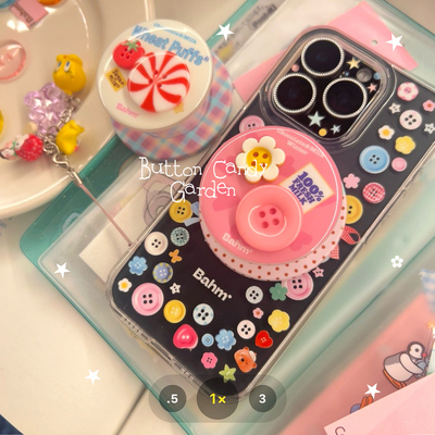 超好看！花花纽扣盒！香蕉树研究所 原创手感超圆润的清透感ins风 磁吸手机壳  适用于苹果17promax 16 15