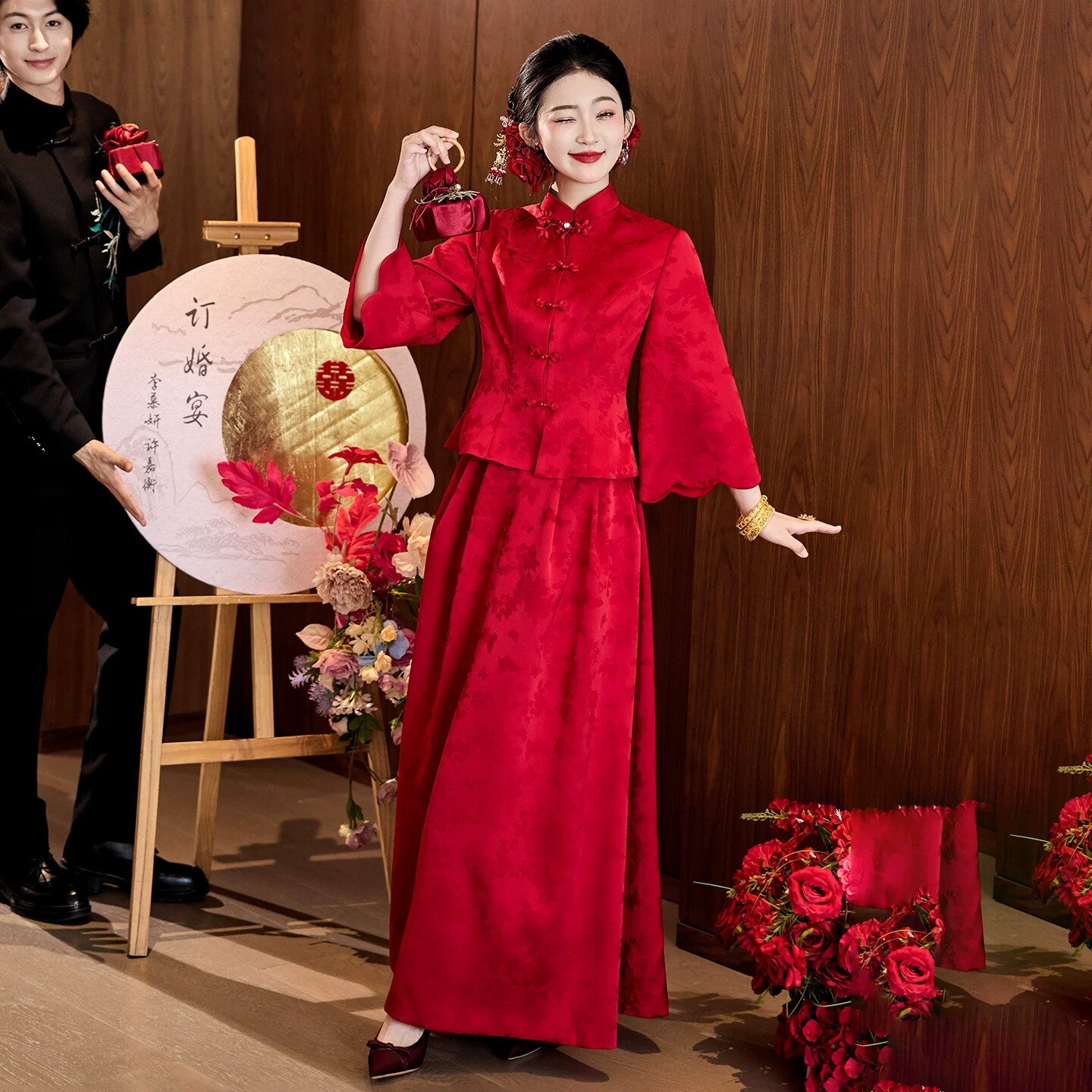 出租赁秀禾服婚服2026新款中式婚服小个子高级感结婚嫁衣女装套装图片