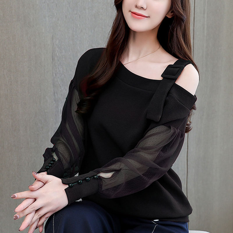 春装雪纺衬衫女长袖2020新款女装潮一字漏肩超仙洋气上衣时尚小衫在类目 女装/女士精品, 衬衫中 - 来自Buy2taobao.com提供专业的淘宝代购服务