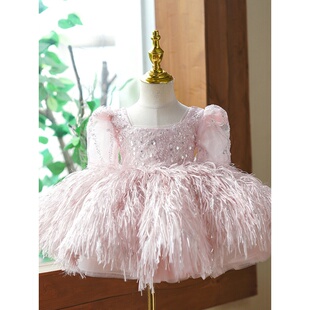 3岁生日公主裙钢琴演奏晚礼服女童轻奢小众高端大气花童走秀主持