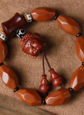 精雕橄榄核复古DIY手持链长款念佛珠串毛衣项链男女士脖挂吊坠饰