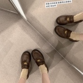 张元 ing同款 增高5CM MIU系千金风穿搭精致贵气小皮鞋 女乐福鞋