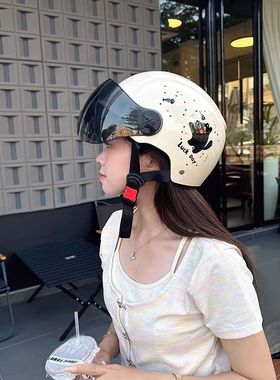 新国标3c认证电动车头盔女款电瓶车安全帽四季通用摩托车半盔夏天