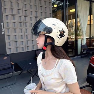 新国标3c认证电动车头盔女款 通用摩托车半盔夏天 电瓶车安全帽四季