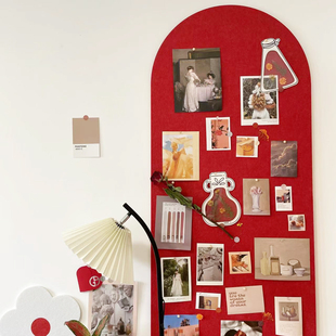 拱门形毛毡墙贴软木板照片墙分色北欧墙面装饰客厅卧室展示背景墙