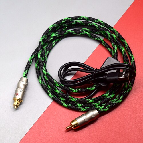 方口光纤转SPDIF同轴RCA转换线