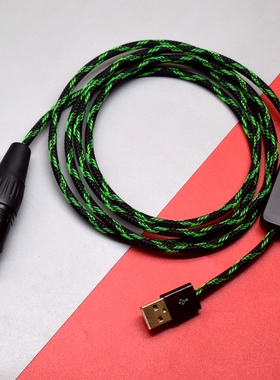 电脑USB转XLR卡农母麦克风话筒线6.5转typec吉他内录线录音连接线