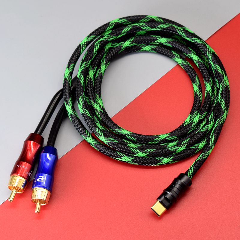 Type-C转2RCA双莲花AUX连接线