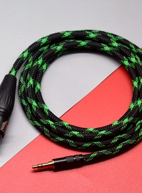 适用ickb so8第五六代声卡48V电容麦克风话筒线3.5转卡侬母连接线