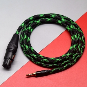 适用ickb so8第五六代声卡48V电容麦克风话筒线3.5转卡侬母连接线