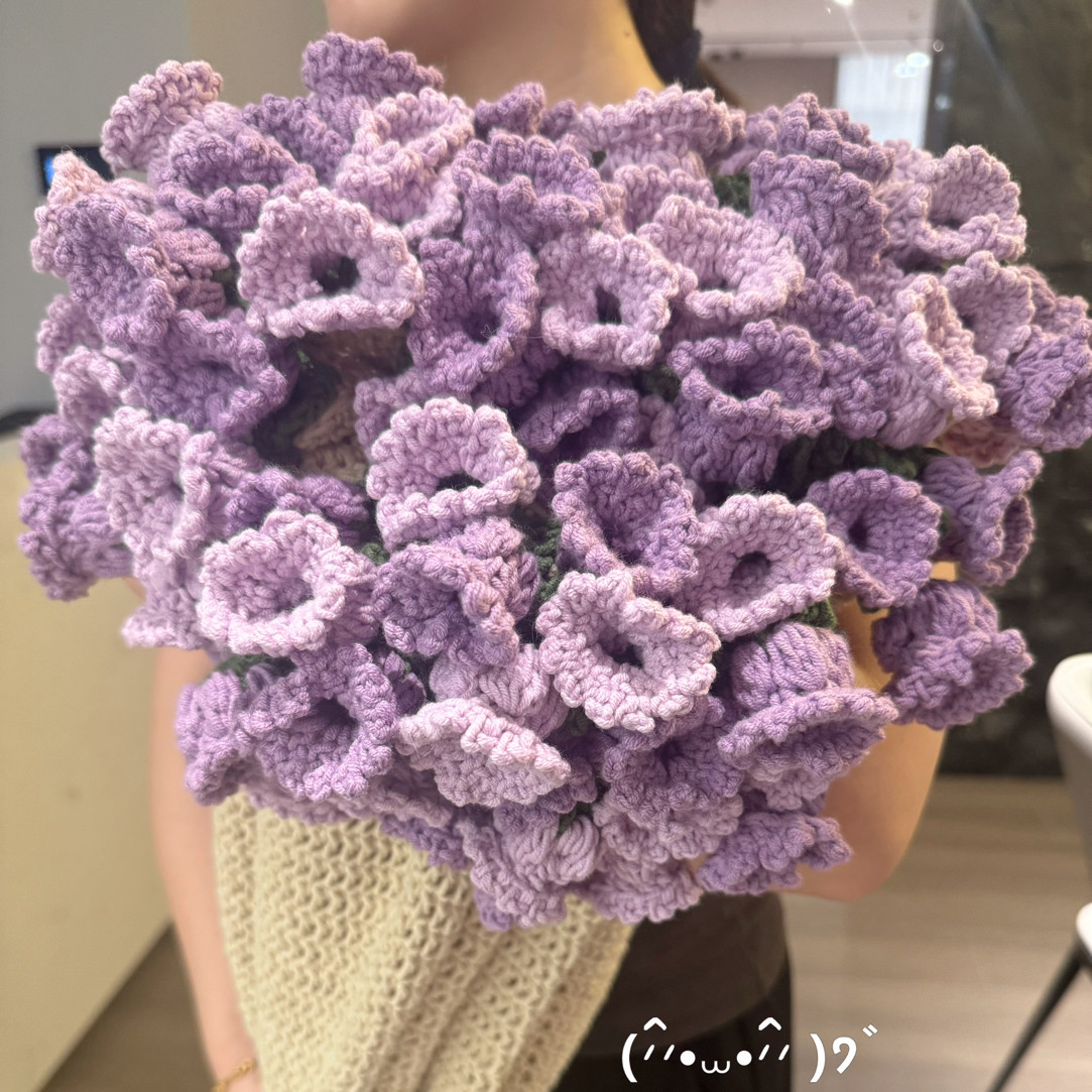 牛奶棉铃兰花/玫瑰花/向日葵花毯材料包【含钩针记号扣】DI手工编