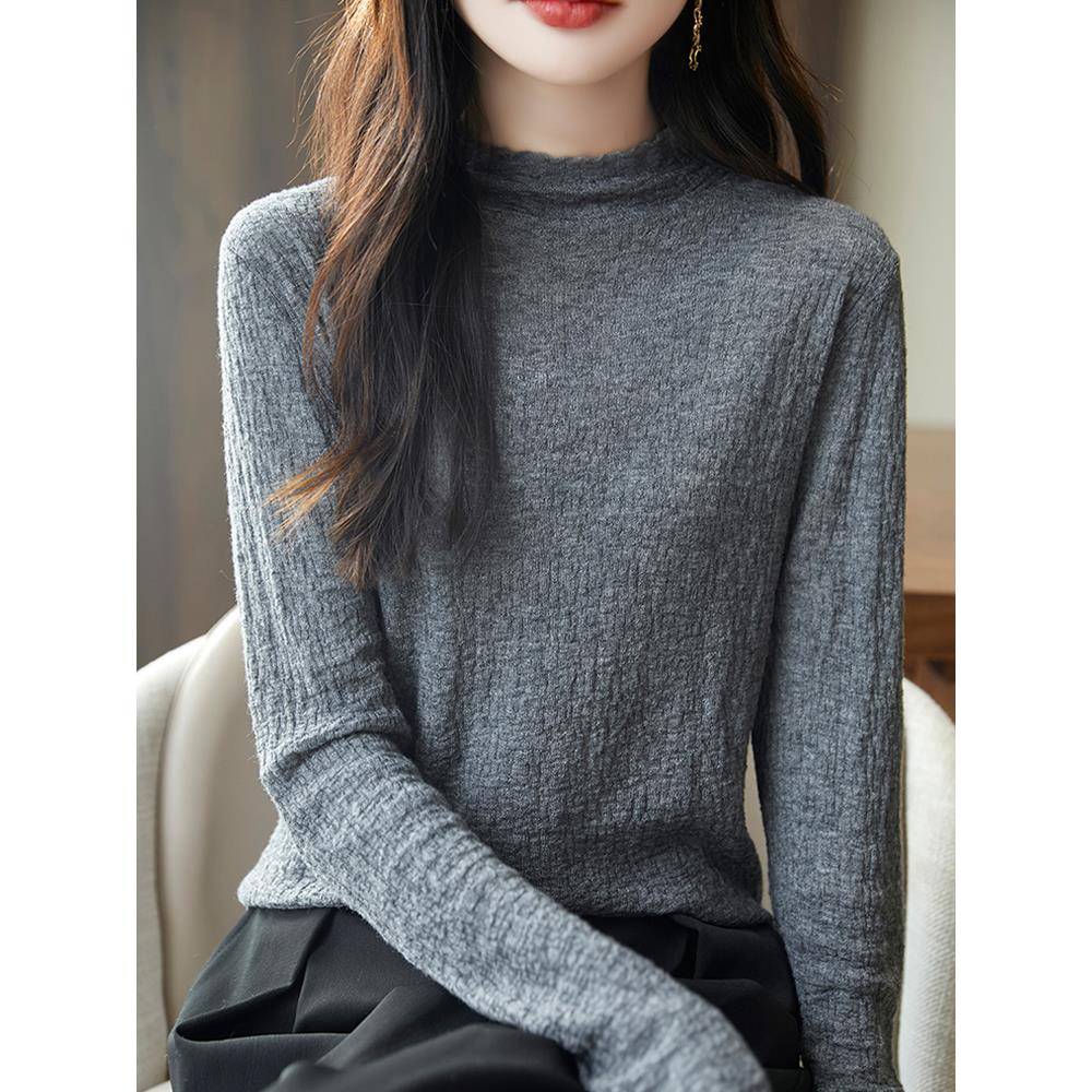 秋冬早秋高领肌理感针织打底衫女2025新款秋内搭上衣洋气女1204u