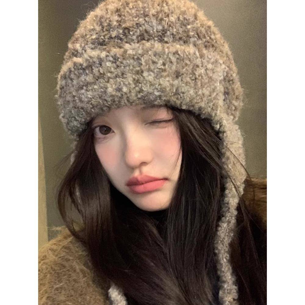 秋冬季帽子女2025新款显脸小护耳毛线帽保暖针织帽韩版百搭1027n