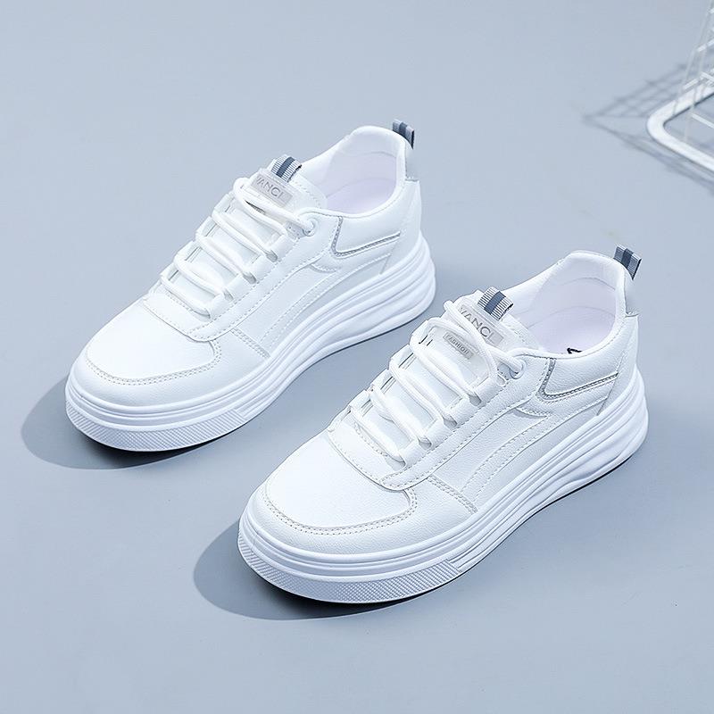 内增高小白鞋女秋秋百搭配裙子牛仔裤软底白色板鞋休闲运动1101e