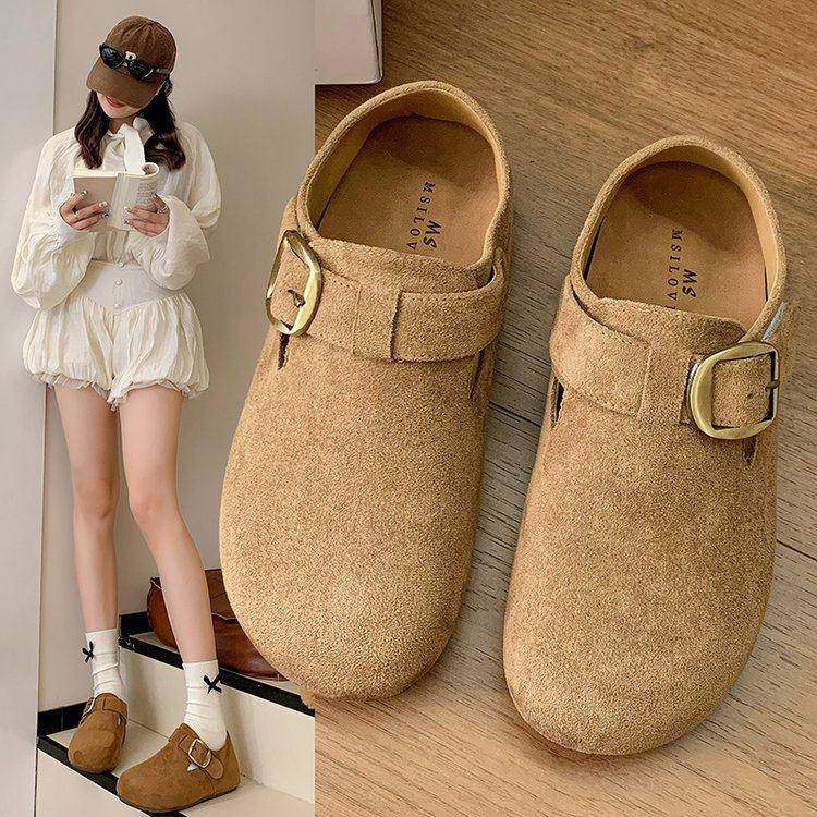 复古全包勃肯鞋女2026春秋新款时尚百搭一脚蹬懒人豆豆鞋女0125e,女鞋,勃肯鞋/软木鞋,淘宝优惠券,粉丝福利购,淘宝优惠卷