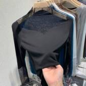 心机打底衫 春高端轻奢蕾丝拼接镂空上衣女春季 大尺码 精致小0204rd