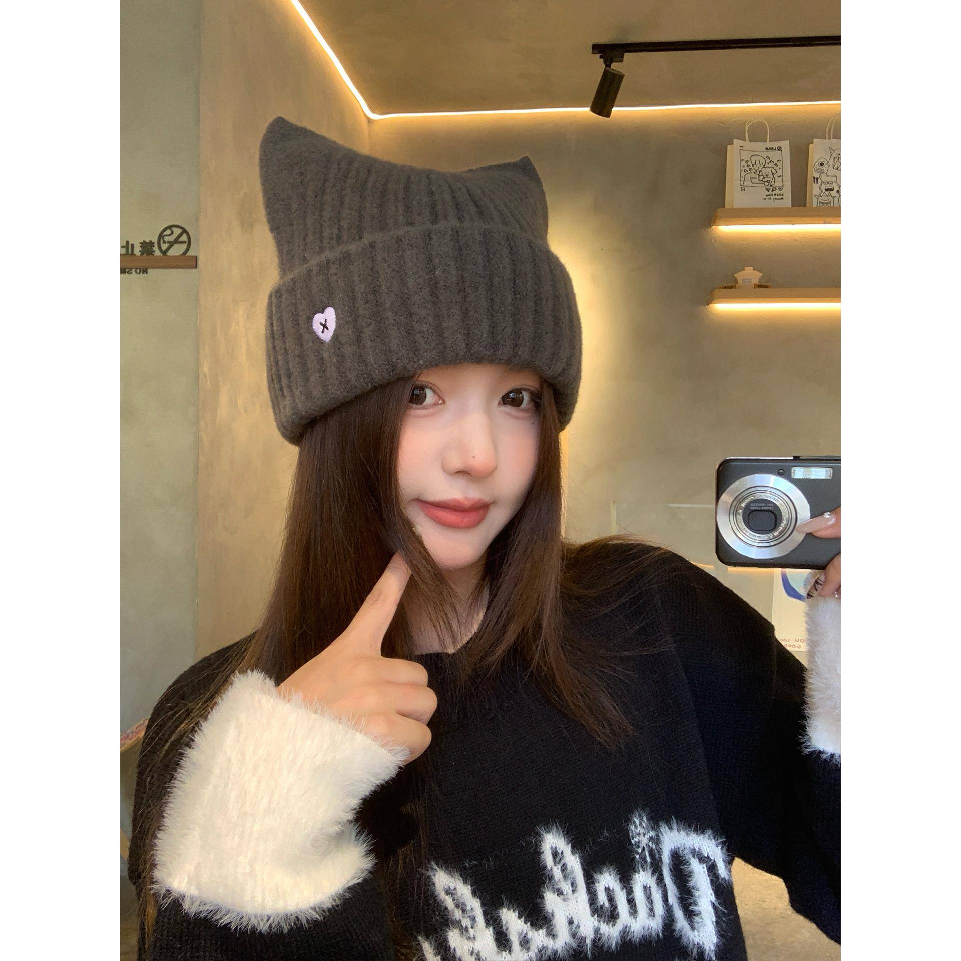 秋冬季猫耳朵帽子女款2025新款天保暖显脸小适合方圆脸潮1027n
