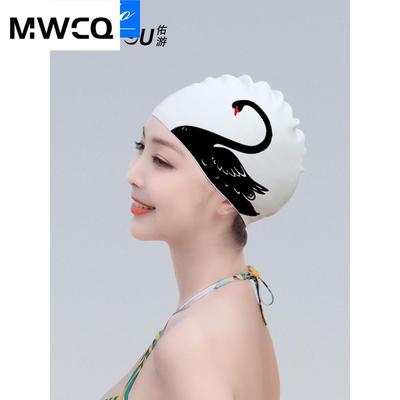 防水泳帽泳镜套装女长发不勒头游男儿童女童硅胶时尚潮款0221n