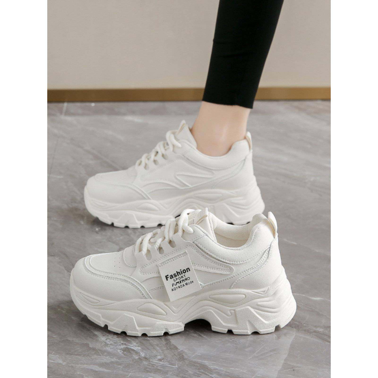 春秋季小白鞋女2026新款百搭厚底老爹鞋休闲运动配配阔腿裤0112n,女鞋,时尚休闲鞋,淘宝优惠券,粉丝福利购,淘宝优惠卷