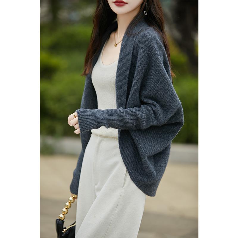 秋冬季型针织披肩斗篷女洋气针织开衫中长款毛衣外套1015n