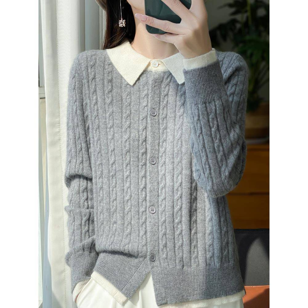 秋冬假两件翻领针织打底衫女2025新款秋款内搭洋气大码女装1204u