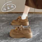 女2026新款 秋季 厚底增高乐福鞋 春秋踩屎感勃肯鞋 覆古休闲鞋 0128n