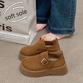 春秋踩屎感勃肯鞋 防滑休闲单0128n 覆古厚底乐福鞋 女2026新款 秋季