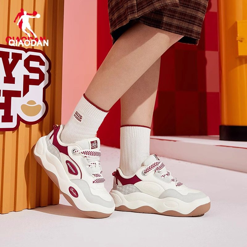 甜甜圈II乔丹商场同款2026年春季新年红色女板鞋厚底面包鞋学生女,运动鞋new,板鞋,淘宝优惠券,粉丝福利购,淘宝优惠卷