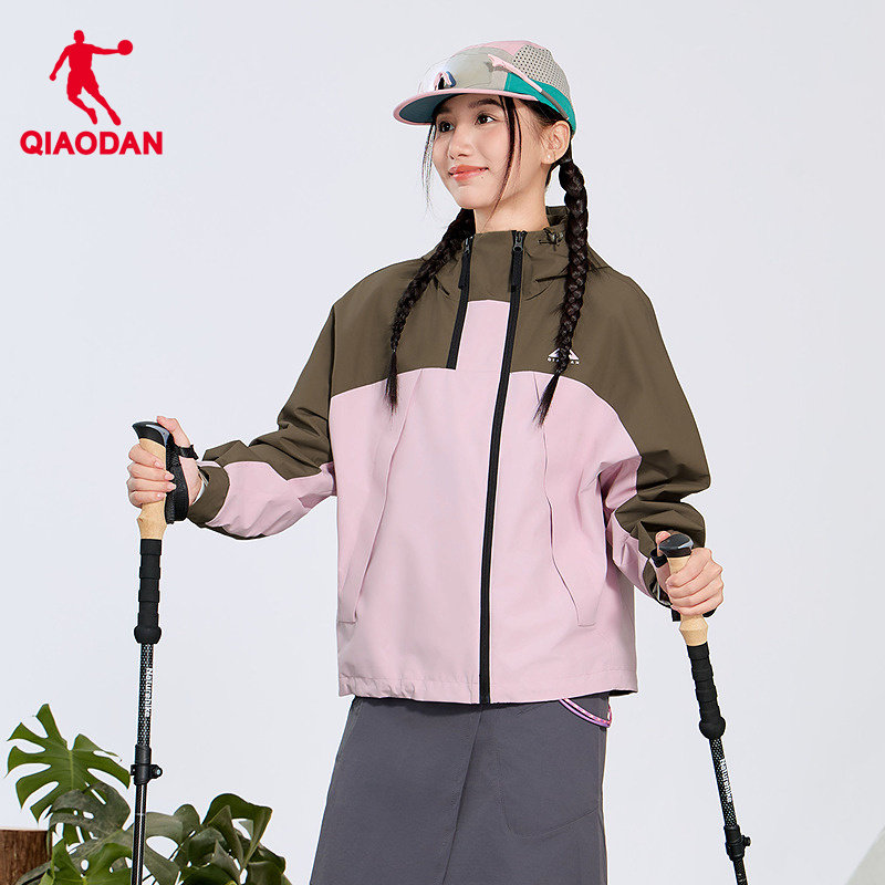 乔丹梭织薄外套商场同款网布风衣连帽防泼水户外登山旅游运动外套