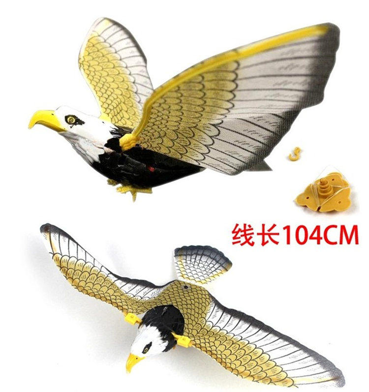 仿真提线鸟 能飞会叫的飞鸟老鹰 发光发声电动掉线飞鹰 动物玩具