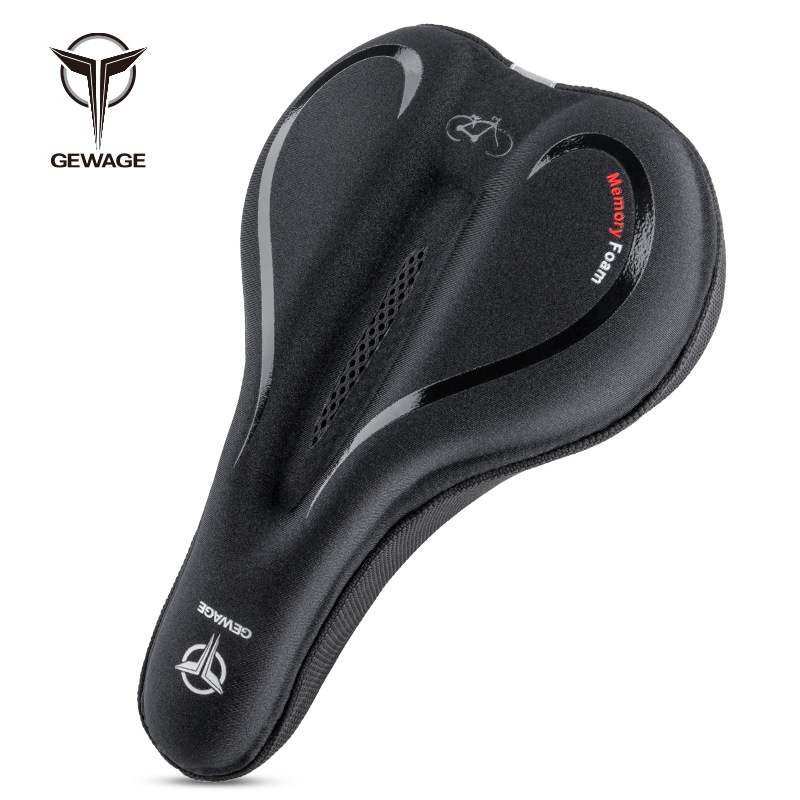 GEWAGE自行车硅胶座垫套加厚舒适坐垫套绑绳加固鞍座套骑行装备