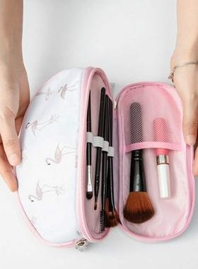 makeup pouch bags circular woman make up bag brush organizer