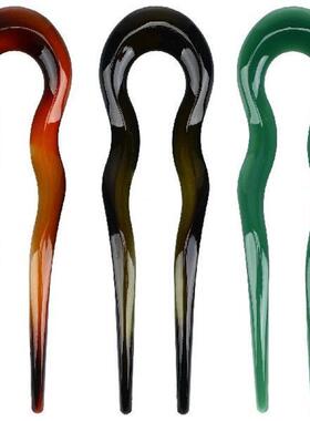 3 Pcs U Shaped Hair Pins for Buns Hairpin Key Ring