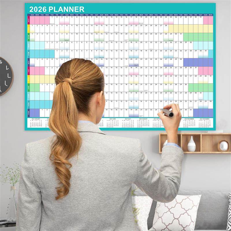 2026 Annual English Planner Wall Calendar Morandi Color Graf