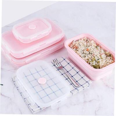 4Sizes Silicone Collapsible Lunch Box Food Storage Container
