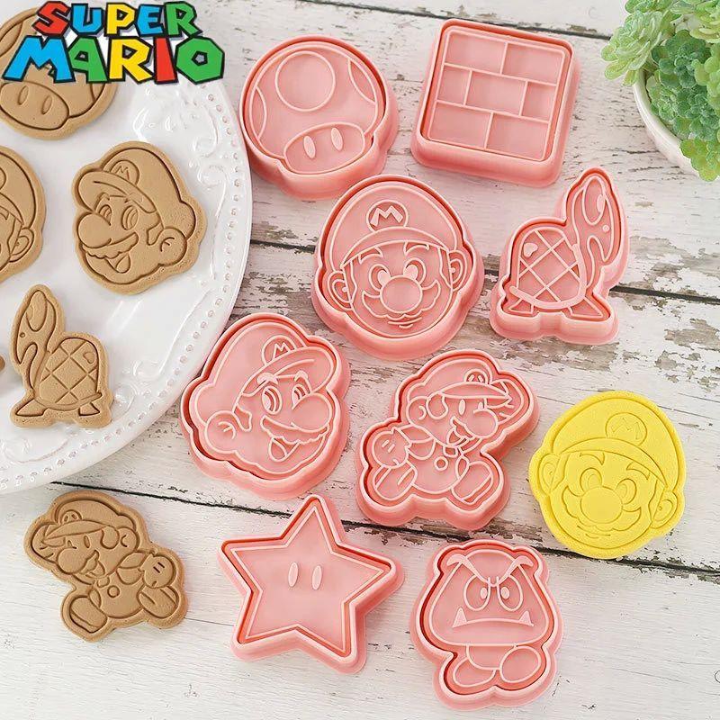 8pcs Super Mario Bros Cartoon Cookie Molds Turtle Mushroom