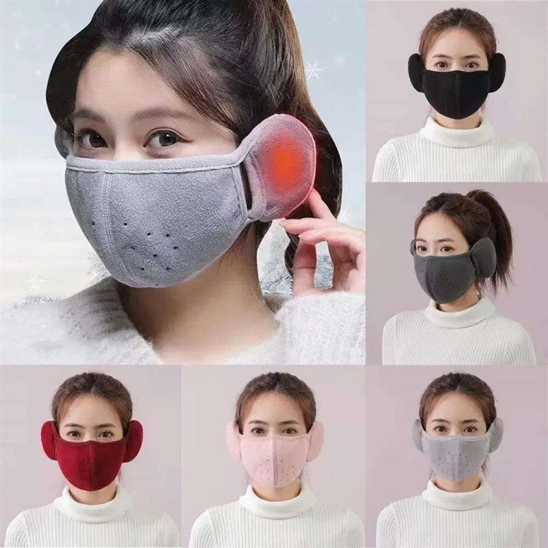 Women Winter Coldproof Earmuffs Windproof Fleece Mouth Cove