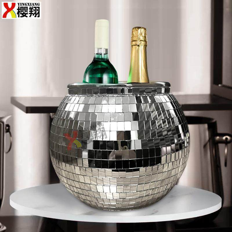 Parties Wine Bucket Beverage Tub Discos  Mirrored Ice