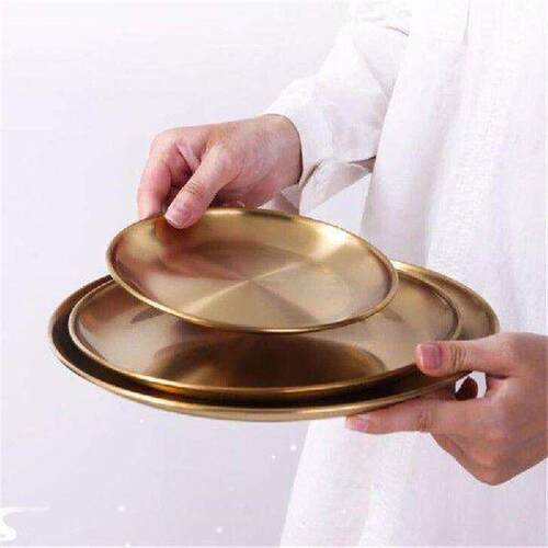 European Style Dinner Plates Gold Dining Plate Serving