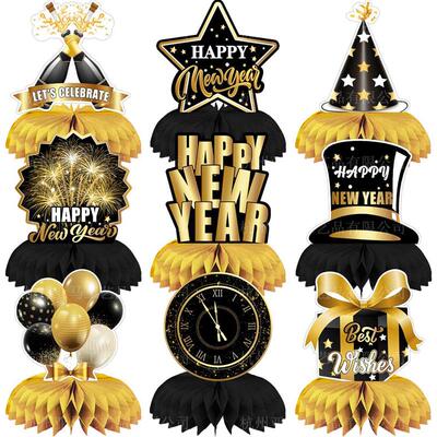 New Year Honeycomb Ornaments HappyNewYear Fireworks Honeycom