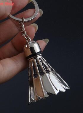 Silver Alloy Badminton Keychain For Men Women Football and S