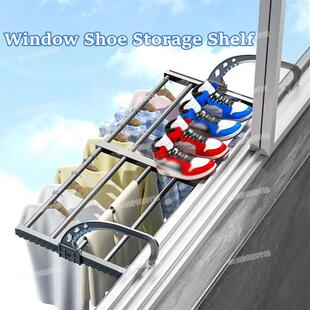 Extendable Clothes Drying Rack Window Frame Shelf Foldable B