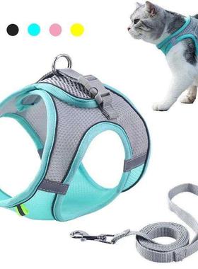 Cat Harness Leash Set Adjustable Dog Cat Collar for French B