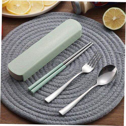 Wheat straw chopstick spoon fork tableware bento set of